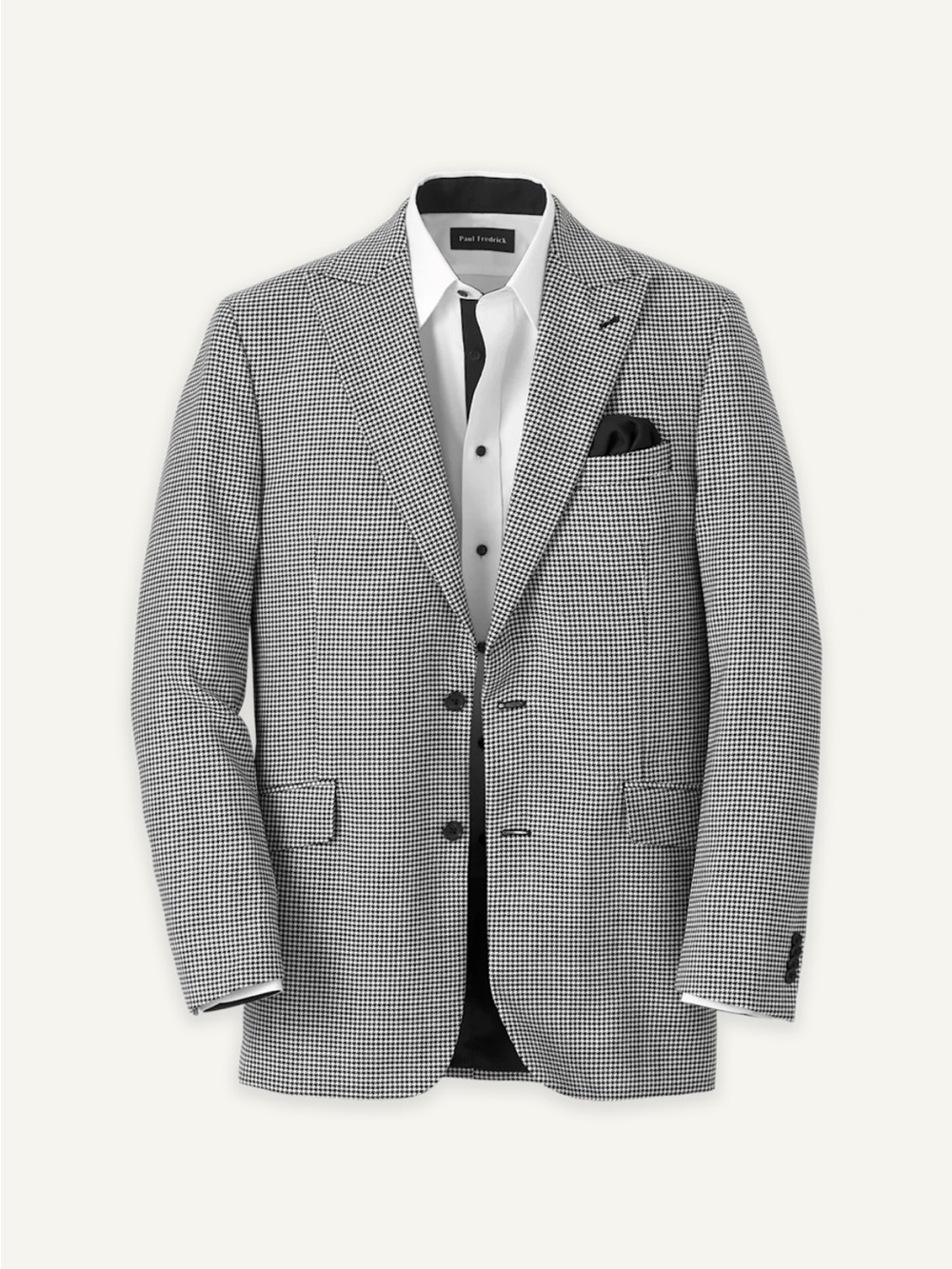 Paul Fredrick Black & White Micro Houndstooth Sport Coat